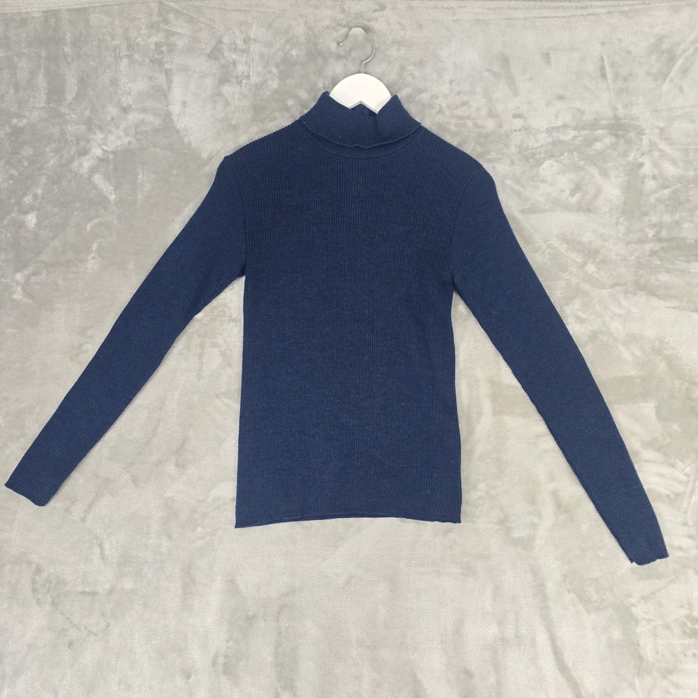 Pendleton VTG Women's Virgin Wool Turtleneck Sweater Blue 36 Small Layering